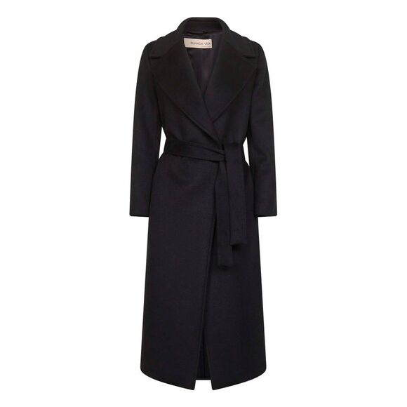 Blanca Vita Women Onyx Wool Blend Calistea Wrap Coat